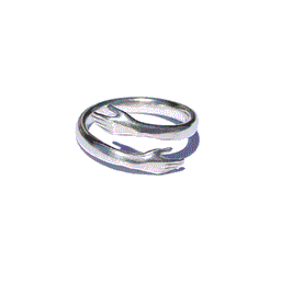 image-Adjustable Silver Hug Ring Couple Set Korean Style Jewelry