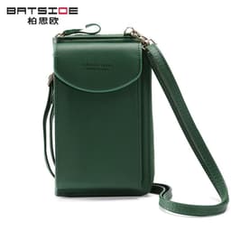 image-Women's PU Leather Crossbody Phone Wallet Bag with Zipper