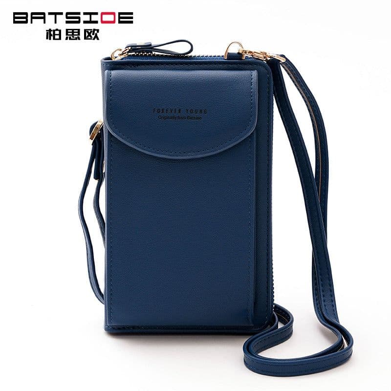 image-Women's PU Leather Crossbody Phone Wallet Bag with Zipper
