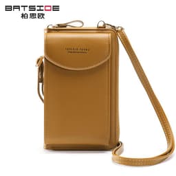 image-Women's PU Leather Crossbody Phone Wallet Bag with Zipper