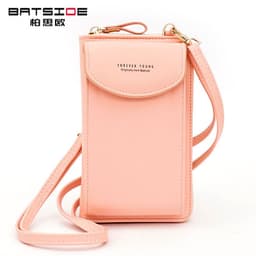 image-Women's PU Leather Crossbody Phone Wallet Bag with Zipper
