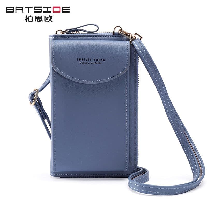 image-Women's PU Leather Crossbody Phone Wallet Bag with Zipper