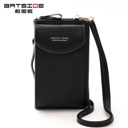 image-Women's PU Leather Crossbody Phone Wallet Bag with Zipper