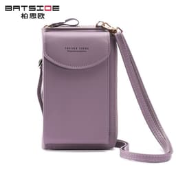 image-Women's PU Leather Crossbody Phone Wallet Bag with Zipper