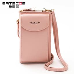 image-Women's PU Leather Crossbody Phone Wallet Bag with Zipper