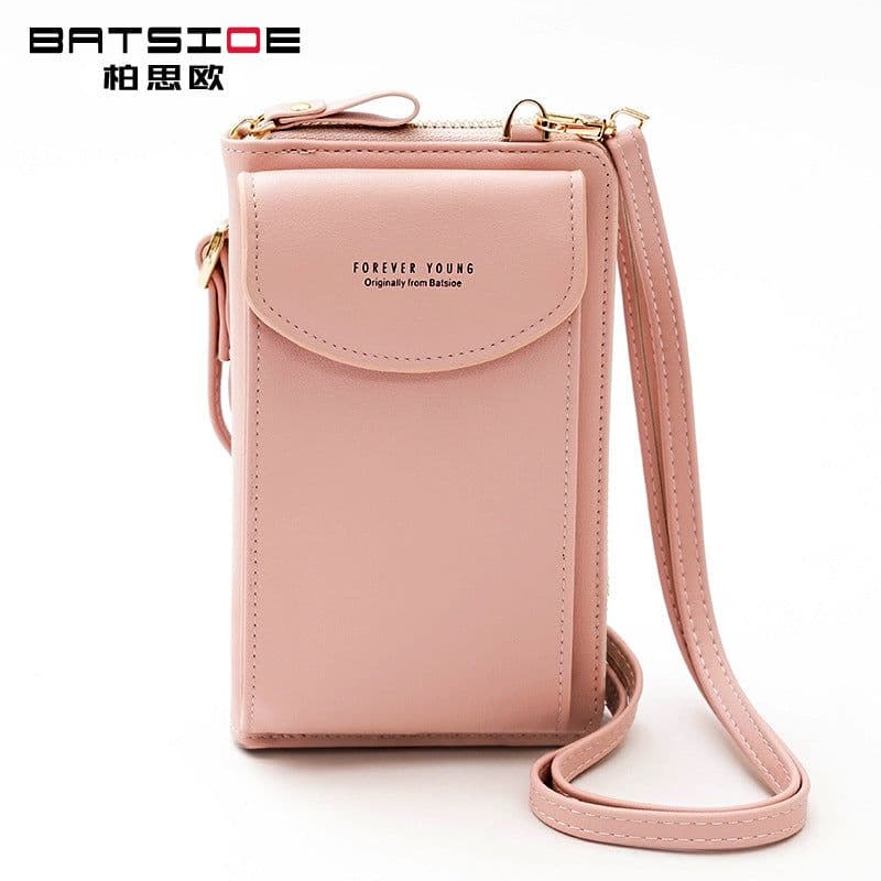image-Women's PU Leather Crossbody Phone Wallet Bag with Zipper