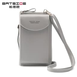 image-Women's PU Leather Crossbody Phone Wallet Bag with Zipper