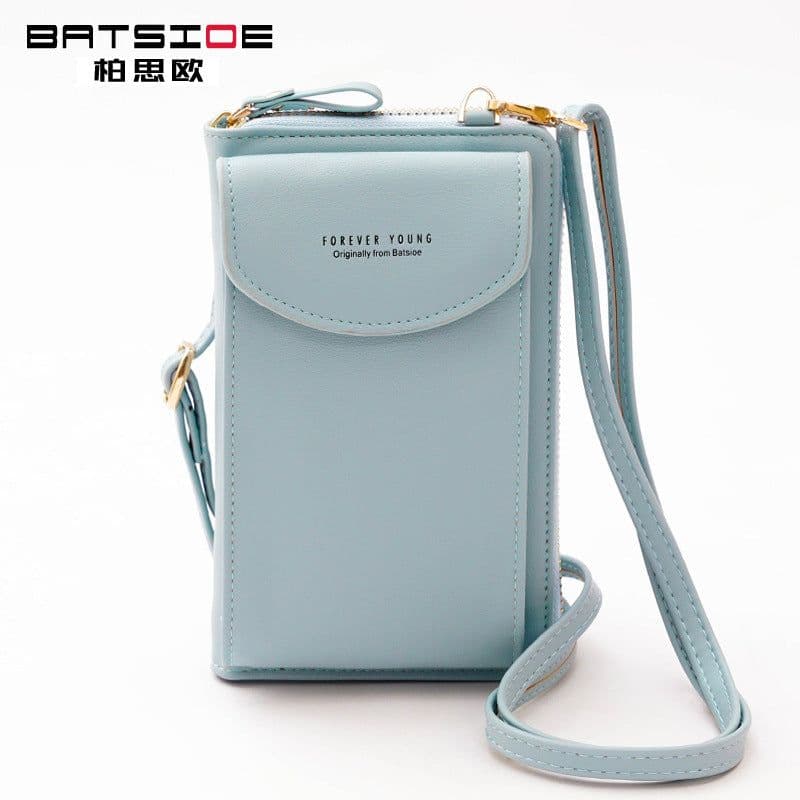 image-Women's PU Leather Crossbody Phone Wallet Bag with Zipper