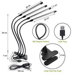 image-Cross-border 2 heads four heads led clip plant growth light