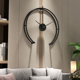image-Boyida Metal Wall Clock 50cm Black Modern Minimalist Silent