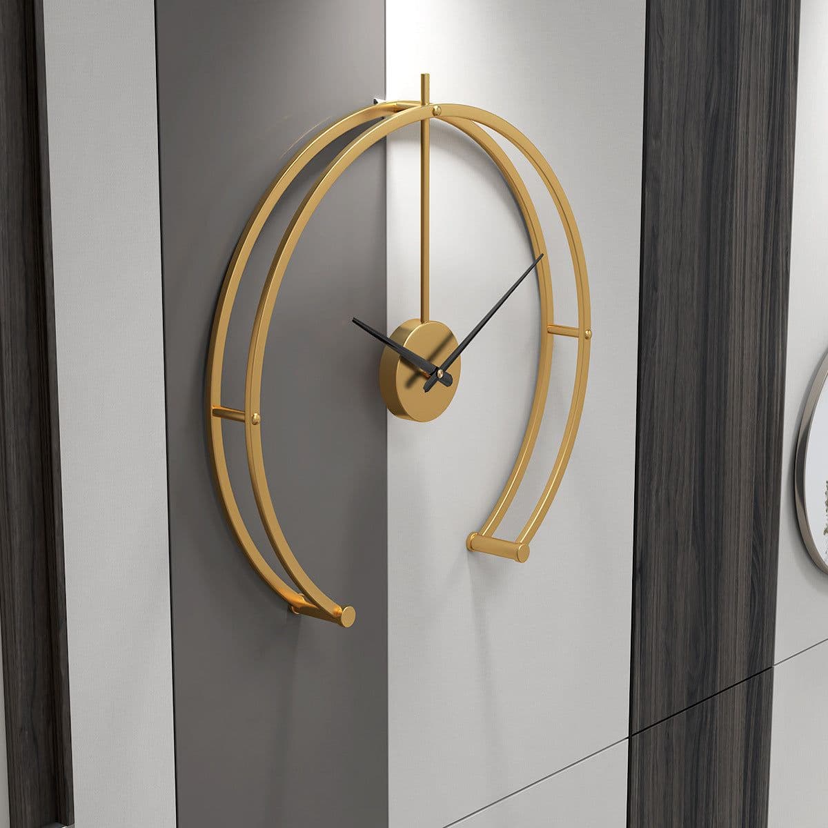 image-Boyida Metal Wall Clock 50cm Black Modern Minimalist Silent