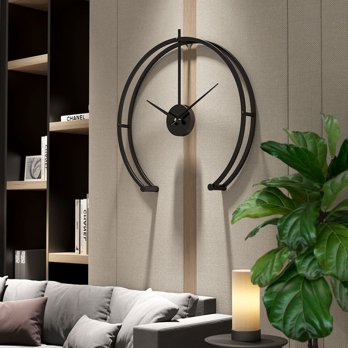 image-Boyida Metal Wall Clock 50cm Black Modern Minimalist Silent