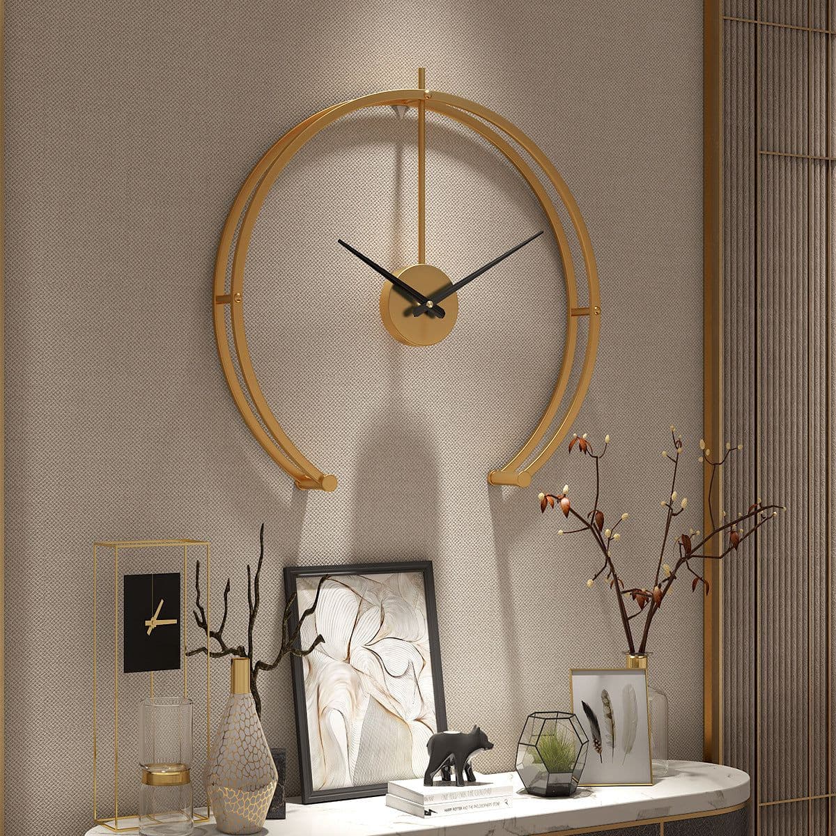 image-Boyida Metal Wall Clock 50cm Black Modern Minimalist Silent