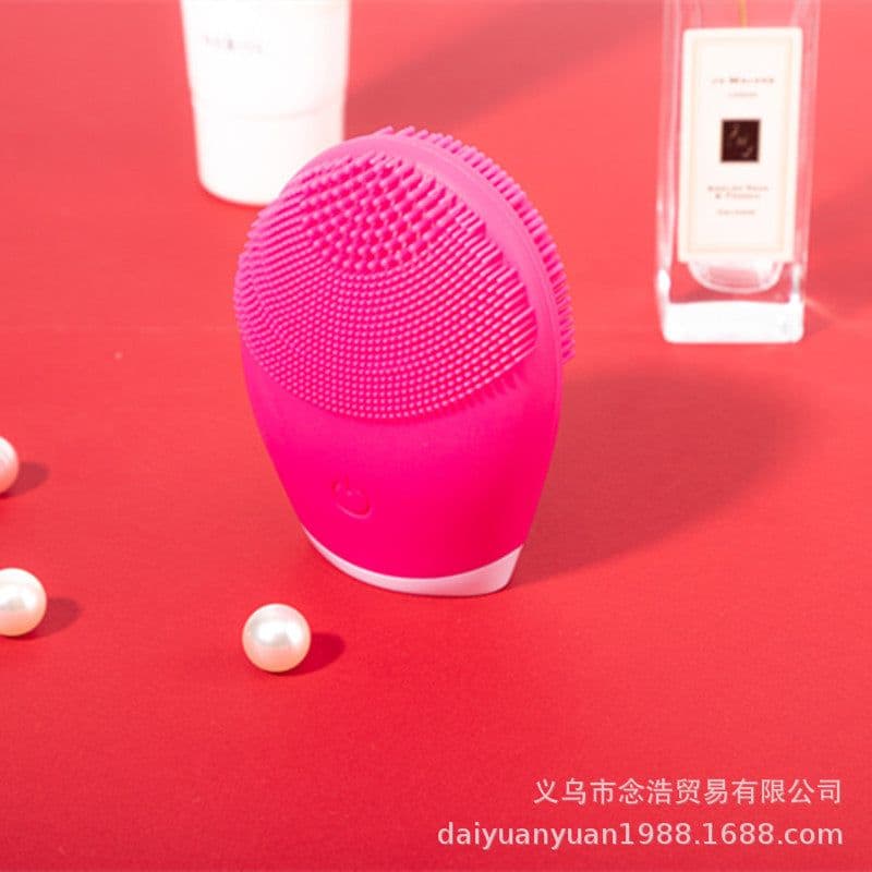 image-Electric Silicone Facial Cleansing Brush Waterproof Vibration