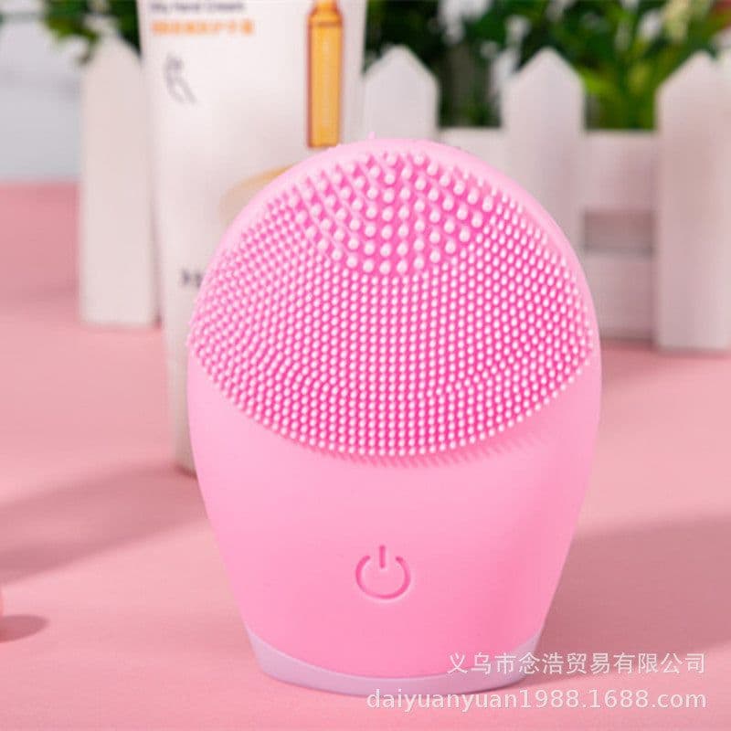 image-Electric Silicone Facial Cleansing Brush Waterproof Vibration