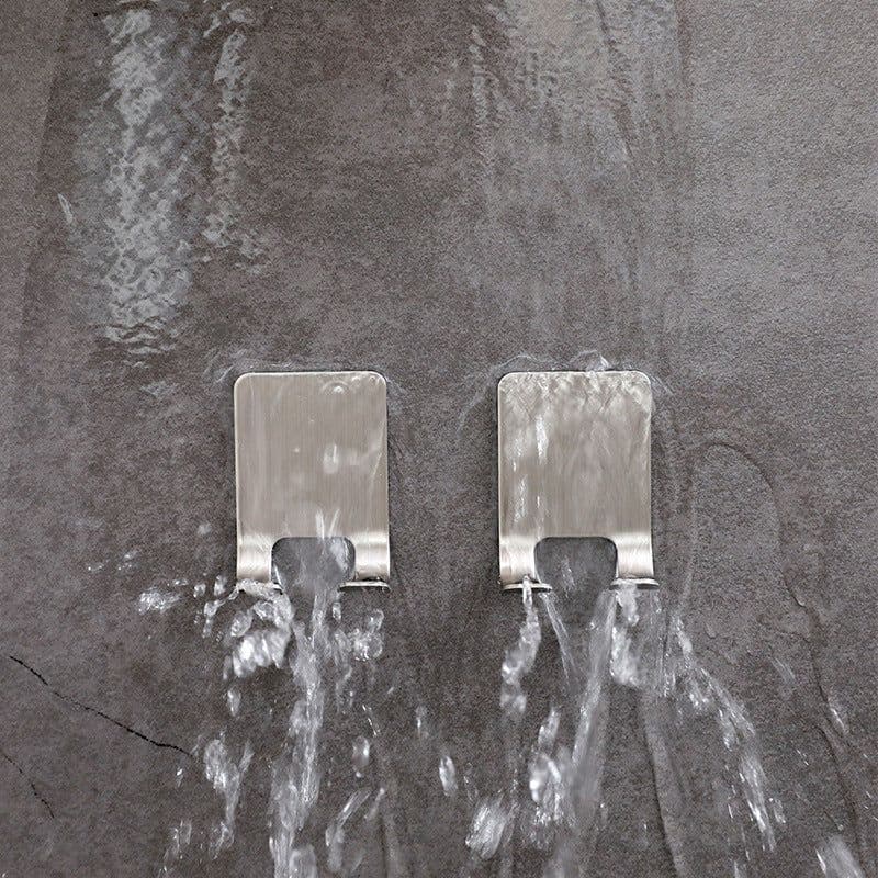 image-Stainless Steel Adhesive Razor Holder Hook for Bathroom