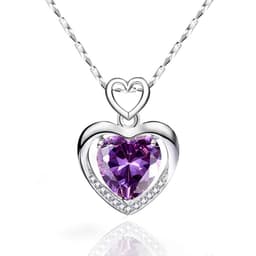 image-925 Sterling Silver Heart Pendant Necklace Clavicle Chain