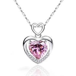 image-925 Sterling Silver Heart Pendant Necklace Clavicle Chain