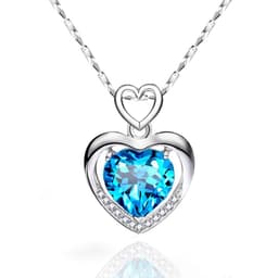 image-925 Sterling Silver Heart Pendant Necklace Clavicle Chain