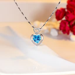 image-925 Sterling Silver Heart Pendant Necklace Clavicle Chain