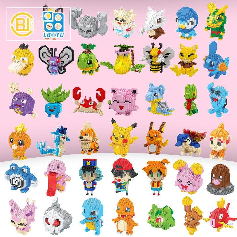 image-LBYU Pokemon Building Blocks Miniature Diamond Particles DIY Toy
