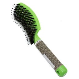 image-Hairdressing Comb Curved Boar Bristle Styling Massage Comb