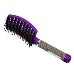 image-Hairdressing Comb Curved Boar Bristle Styling Massage Comb