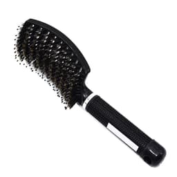 image-Hairdressing Comb Curved Boar Bristle Styling Massage Comb