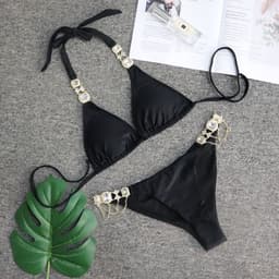 image-BAICANADEANF Women's Sports Bikini Swimsuit with Crystal Diamond Detail