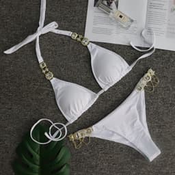 image-BAICANADEANF Women's Sports Bikini Swimsuit with Crystal Diamond Detail