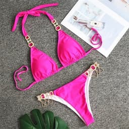 image-BAICANADEANF Women's Sports Bikini Swimsuit with Crystal Diamond Detail