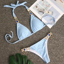 image-BAICANADEANF Women's Sports Bikini Swimsuit with Crystal Diamond Detail
