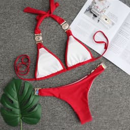 image-BAICANADEANF Women's Sports Bikini Swimsuit with Crystal Diamond Detail
