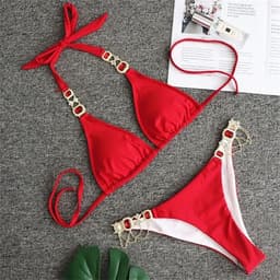 image-BAICANADEANF Women's Sports Bikini Swimsuit with Crystal Diamond Detail