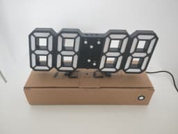 image-LED Digital Wall Clock 3D Alarm Clock Voice Control Multifunction
