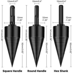 image-Wood Splitting Drill Bit 38mm Hexagonal Shank 8.5mm Hardened Steel
