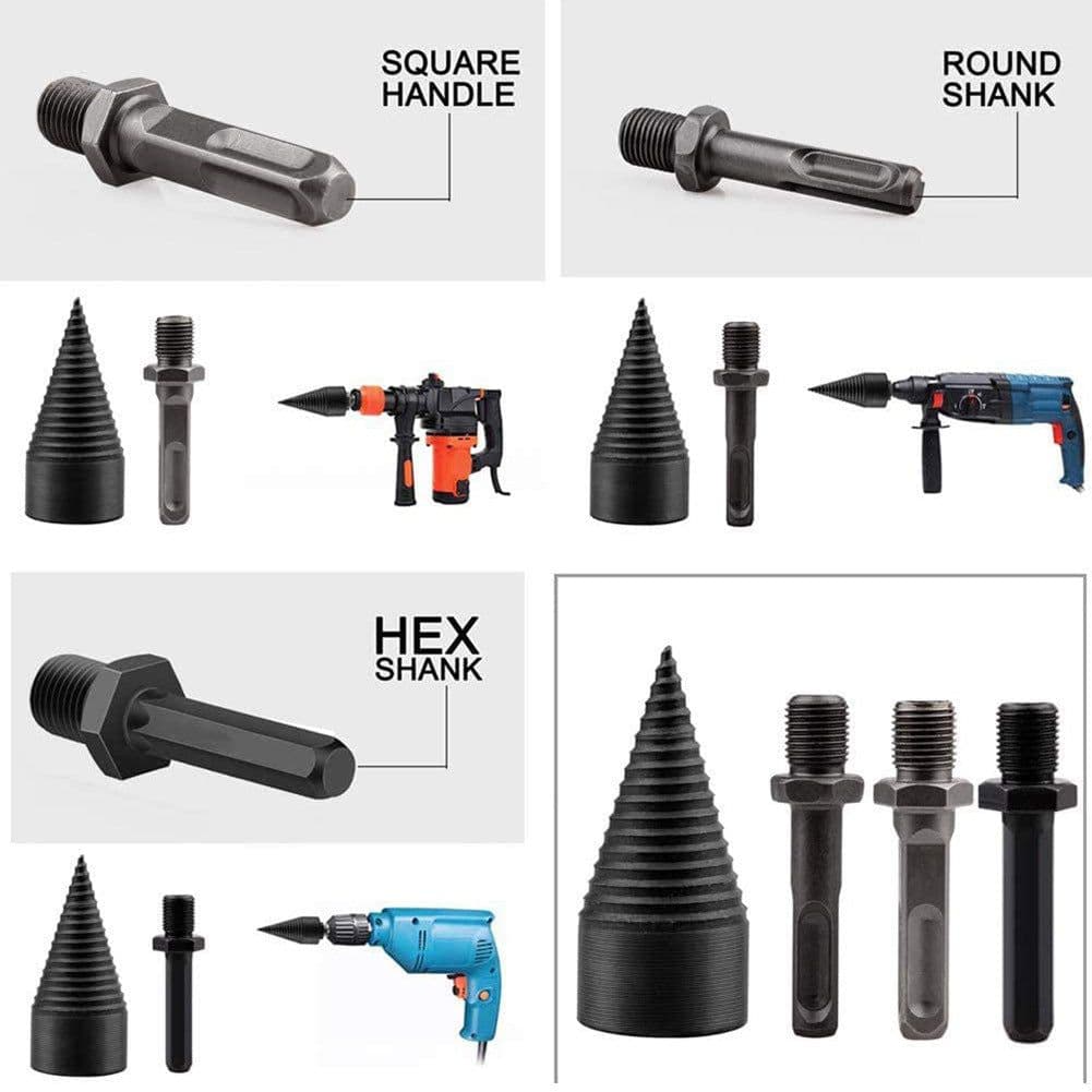 image-Wood Splitting Drill Bit 38mm Hexagonal Shank 8.5mm Hardened Steel