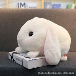 image-Plush Rabbit Doll 45cm Lop-Eared Stuffed Animal Pillow