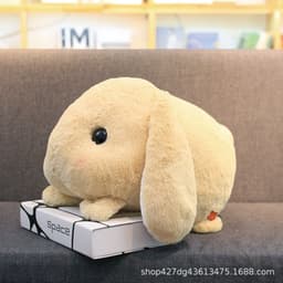 image-Plush Rabbit Doll 45cm Lop-Eared Stuffed Animal Pillow