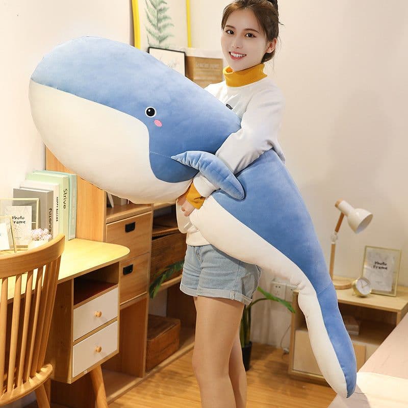 image-Whale Plush Pillow Toy 150cm Soft Stuffed Animal Doll Black