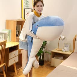 image-Whale Plush Pillow Toy 150cm Soft Stuffed Animal Doll Black