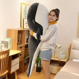 image-Whale Plush Pillow Toy 150cm Soft Stuffed Animal Doll Black