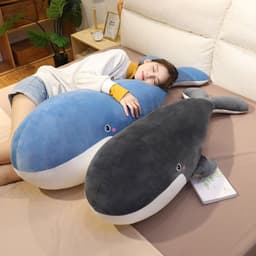 image-Whale Plush Pillow Toy 150cm Soft Stuffed Animal Doll Black