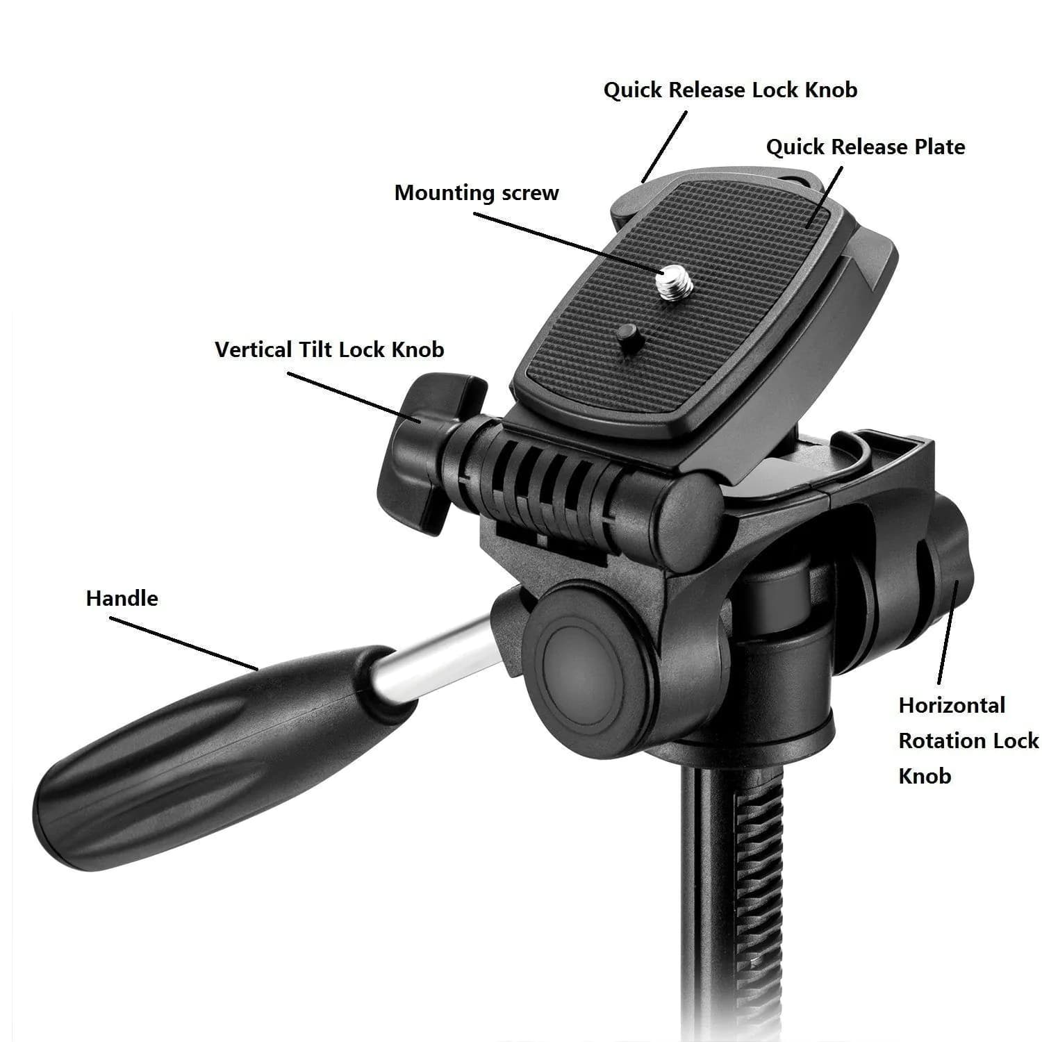 image-zomeiq111 Camera Tripod with 3D Pan Head and Level Meter