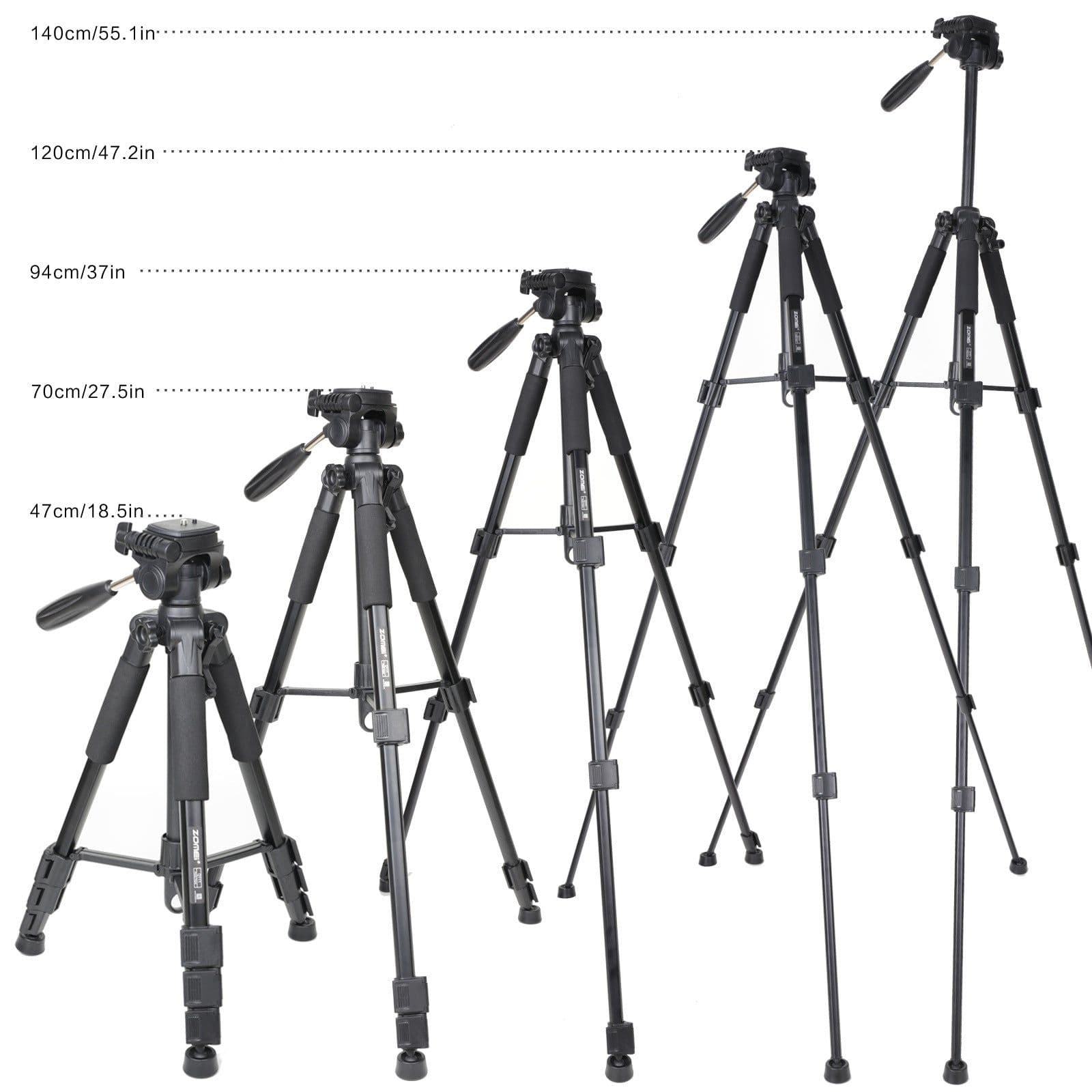 image-zomeiq111 Camera Tripod with 3D Pan Head and Level Meter