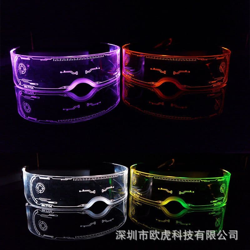 image-LED Luminous Party Glasses Acrylic Light Up Eyewear