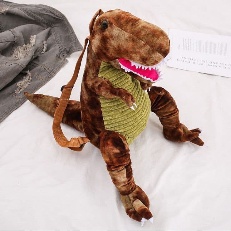 image-Dinosaur Plush Backpack for Children Cartoon Toy Bag