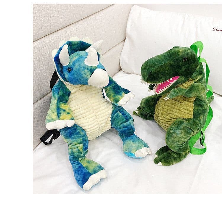 image-Dinosaur Plush Backpack for Children Cartoon Toy Bag