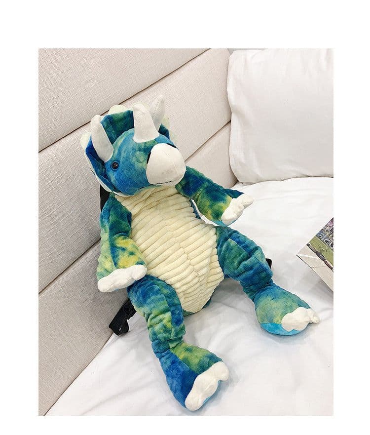 image-Dinosaur Plush Backpack for Children Cartoon Toy Bag