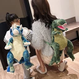 image-Dinosaur Plush Backpack for Children Cartoon Toy Bag